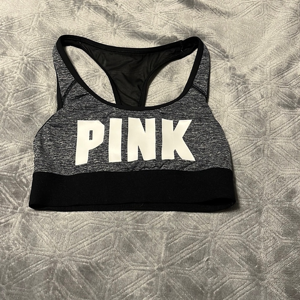 Black and grey sports bra from Pink